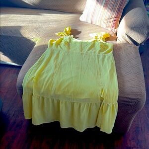 Yellow Sleeveless Dress with Bow Straps back zipper weight loss sale.